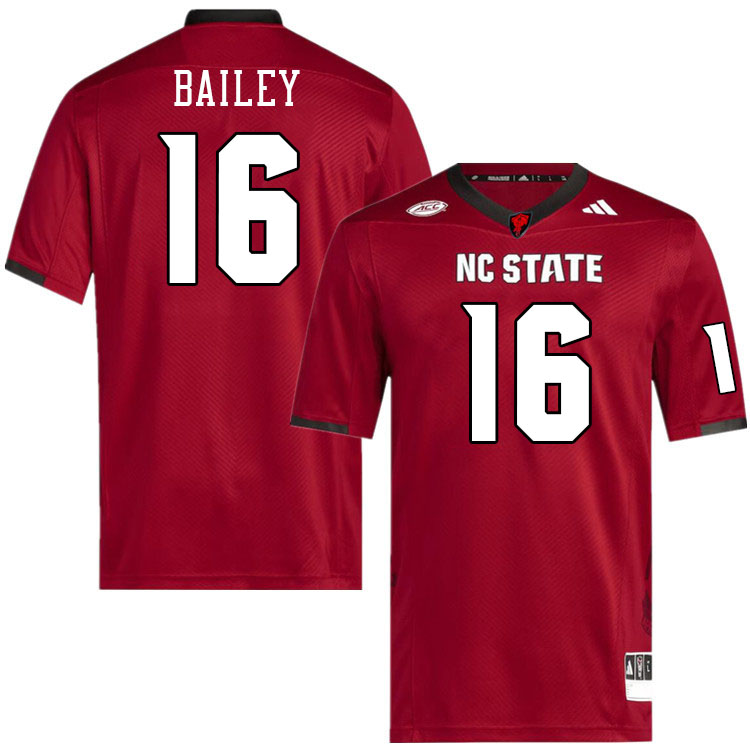 Men #16 CJ Bailey NC State Wolfpack College Football Jerseys Stitched-Red